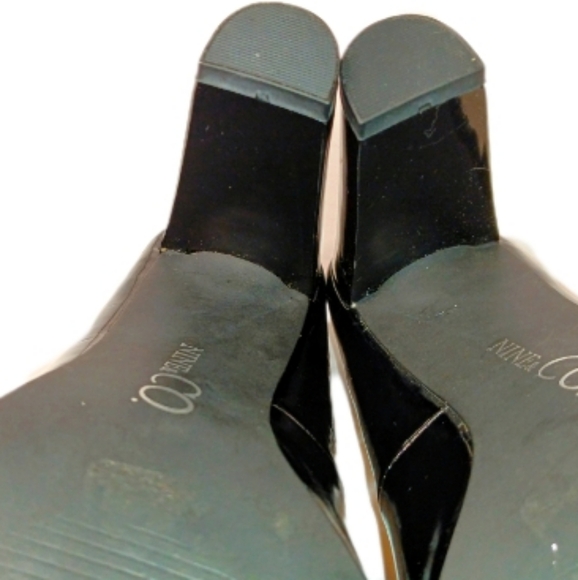 Nine & Co. Women's Black Patent Leather Open Peep Toe Heel Size 8M - Picture 7 of 11